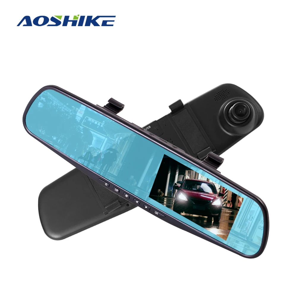 

AOSHIKE Car Dvr Mirror FHD 1080P Dash Camera 4.3 Inch DVR with Rearview Camera Video Recorder Dual Lens Auto Registrar Dashcam