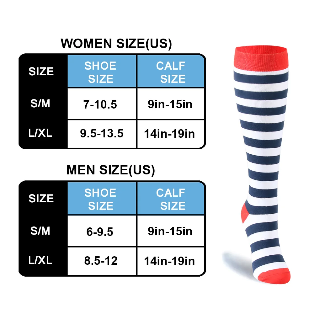 Calcetines Compresivos Sports 5 Pairs Per Set Compression Running Cycling Sport Sock Striped Compression Sock Girl Sport Sock
