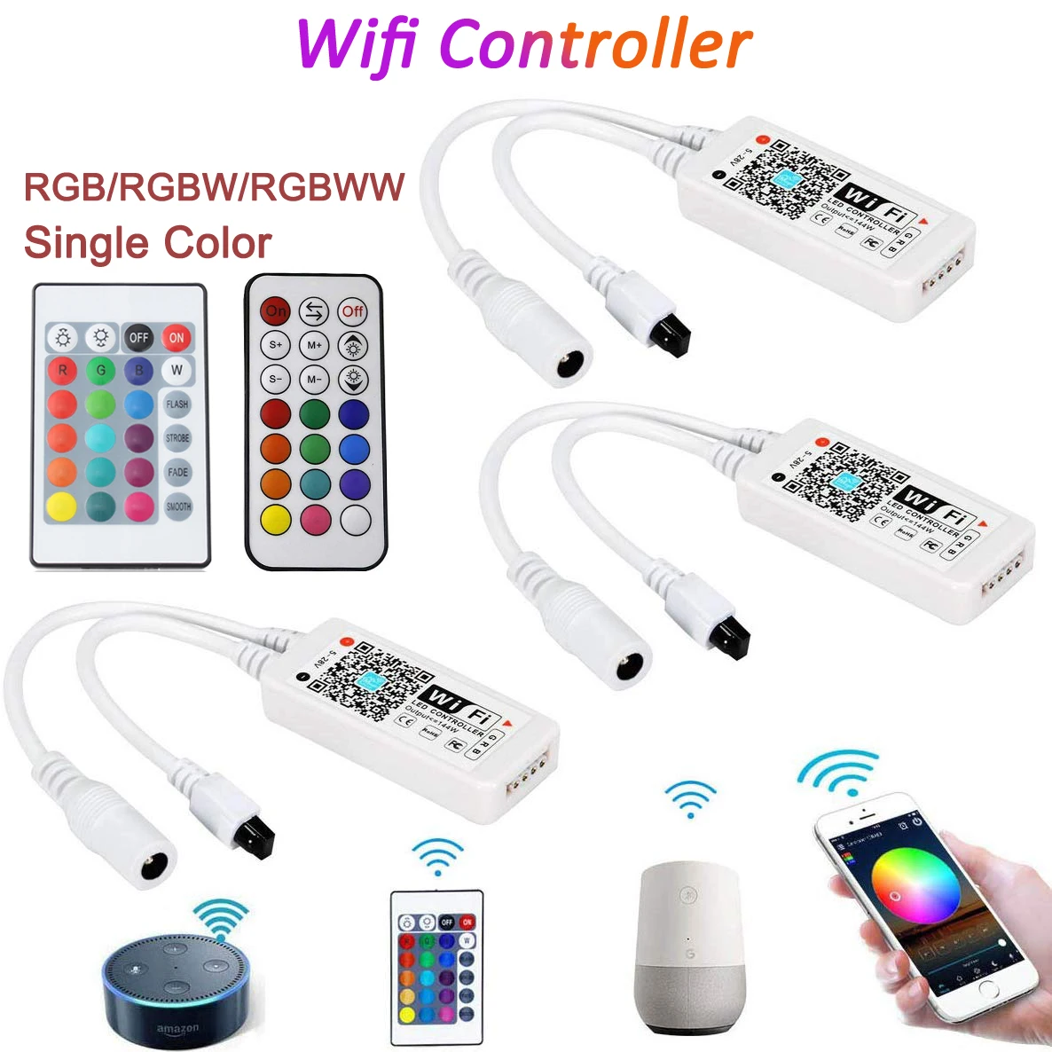 DC5V 12V 24V RGB светодиодный контроллер Wi Fi RGBW/RGBWW Bluetooth Wifi для 5050 2835 WS2811 WS2812B полосы Magic