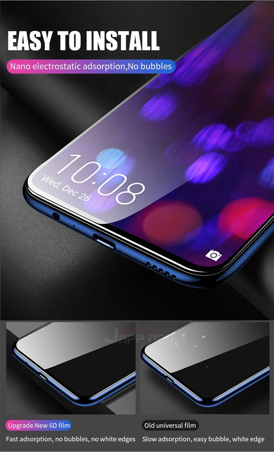 6D полный клей покрытие из закаленного стекла для huawei Honor 9X Стекло протектор для huawei Honor 9X Pro Защитная пленка для экрана