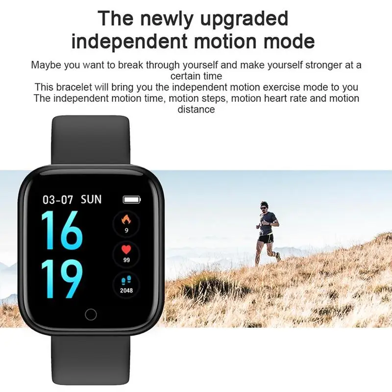 Waterproof Smartwatch Women Men Sports Fashion Activity Rate T80 Heart Brim Bracelet Smartwatch Fitness Tracker Q0U7