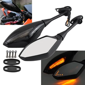 

Motorcycle Rear View Side Mirrors LED Indicator Turn Signals Fit for Honda CBR600RR CBR1000RR CBR250R CBR500R