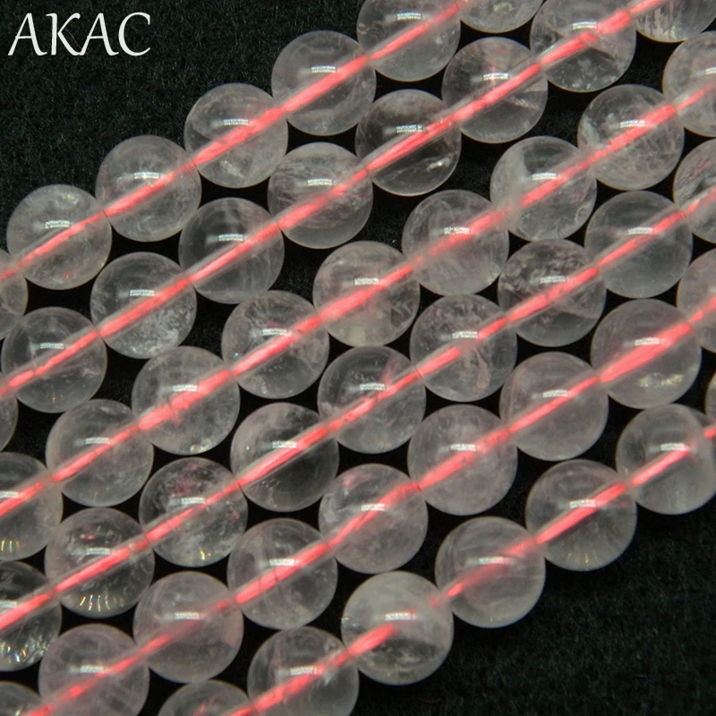 AKAC approx8mm натуральный прозрачный розовый кварц свободные бусины для изготовления ювелирных изделий diy