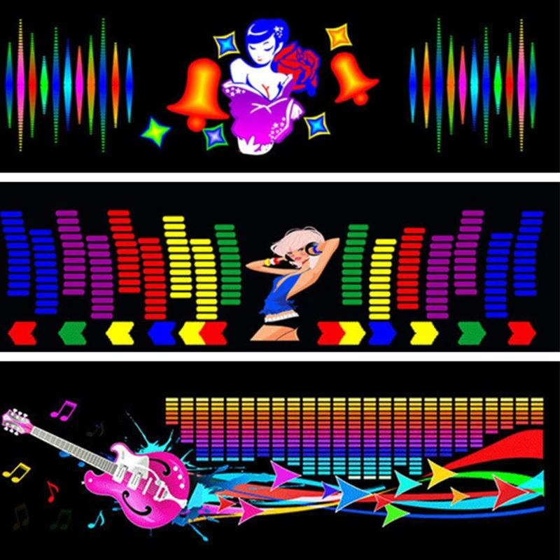 12V Car Sticker Music Rhythm Changes Jumpy Sticker LED Flash Light Lamp Sound Activated Equalizer Rear Window Cool Car-styling