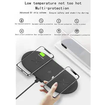

M7 2/3 ports -in-1 Wireless Charger Watch Station Wireless Charging Pad For Watch 4/3/2 Qi Charger Black