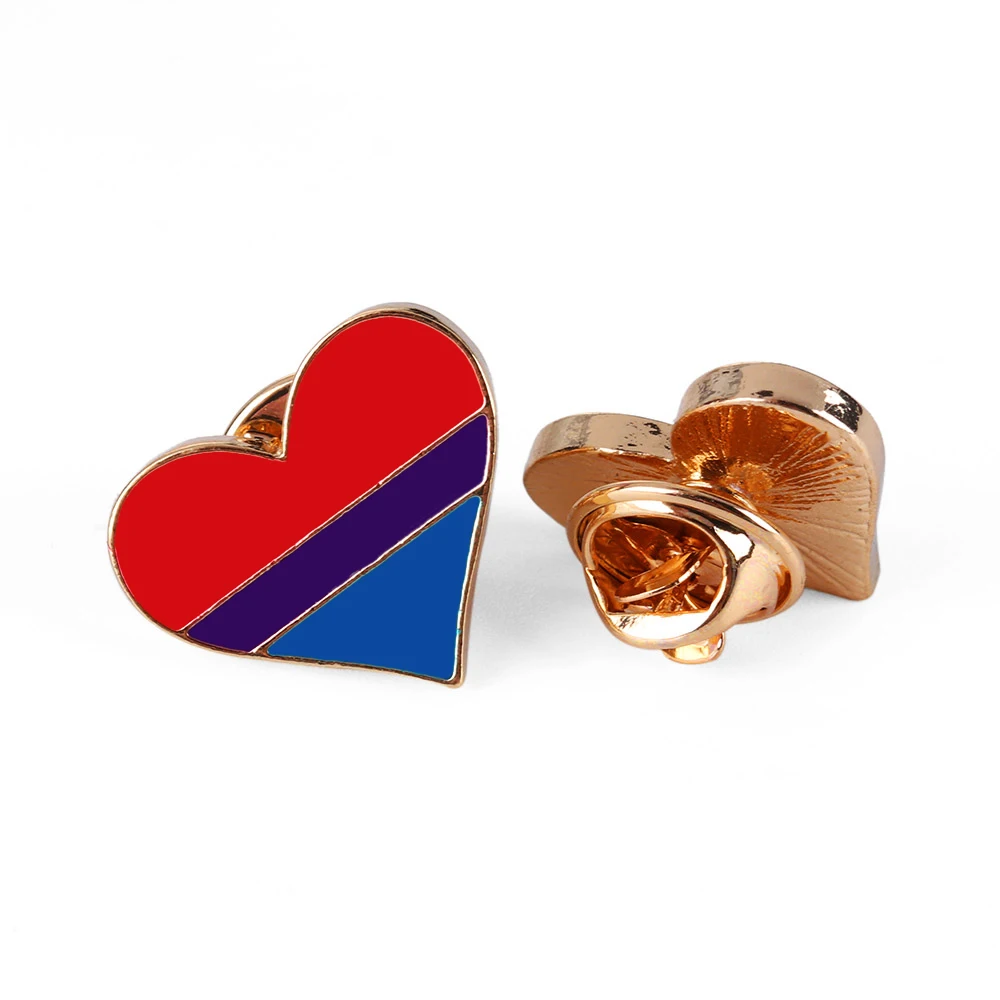 Модные эмалированные заколки в форме радужного сердца 2 шт. Значки для геев броши