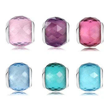 

New 100% 925 Sterling Silver round shape Murano Glass Beads Fit Original European Charms DIY Bracelet Jewelry making