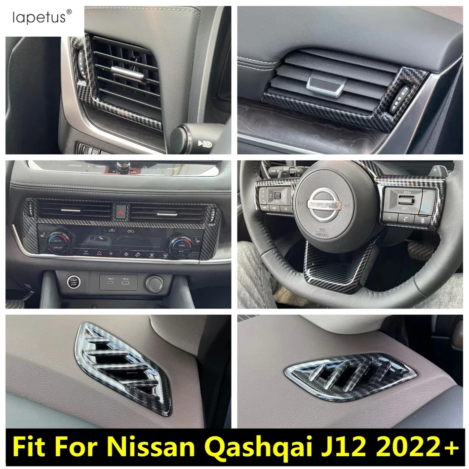 Interior For Nissan Qashqai J12 2022 2023 Steering Wheel Gear Dashboard Air Ac Vent Outlet Cover Trim Carbon Fiber Accessories Interior Mouldings Aliexpress