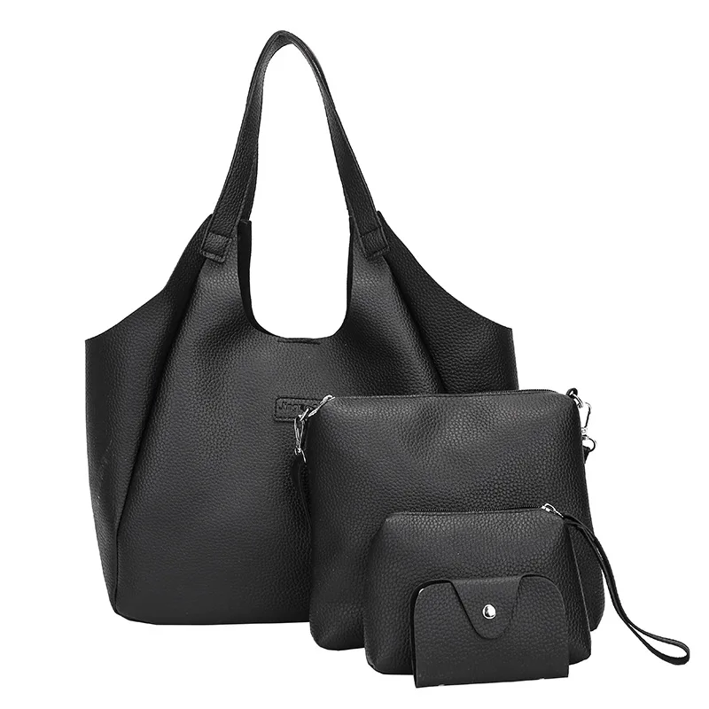 

2019 new JIULIN high-quality PU leather four-piece portable fashion large-capacity mobile ladies bag women handbag