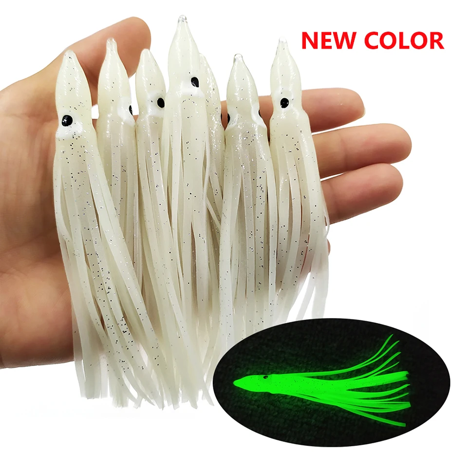 Octopus Kder Tigofly 12er Pack UV Gummi Tintenfisch Kder  6 Cm  Weichkder Fr Thunfisch & Segelfisch