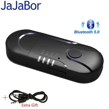 

JaJaBor FM Transmitter Wireless Handsfree USB Receiver Adapter 3.5mm AUX Audio Car Bluetooth Receiver Support TF Card Playback