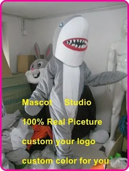 

Grey Shark Mascot Costume Suit Cosplay Party Game Dress Outfit Halloween Adult Advertising Gift Birthday Event Promotion