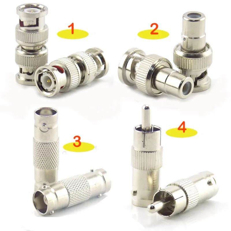 Conector BNC hembra a hembra, macho a macho, RCA hembra, BNC hembra a adaptador macho RCA para sistema de cámara de vídeo CCTV, 2/5/10 Uds.