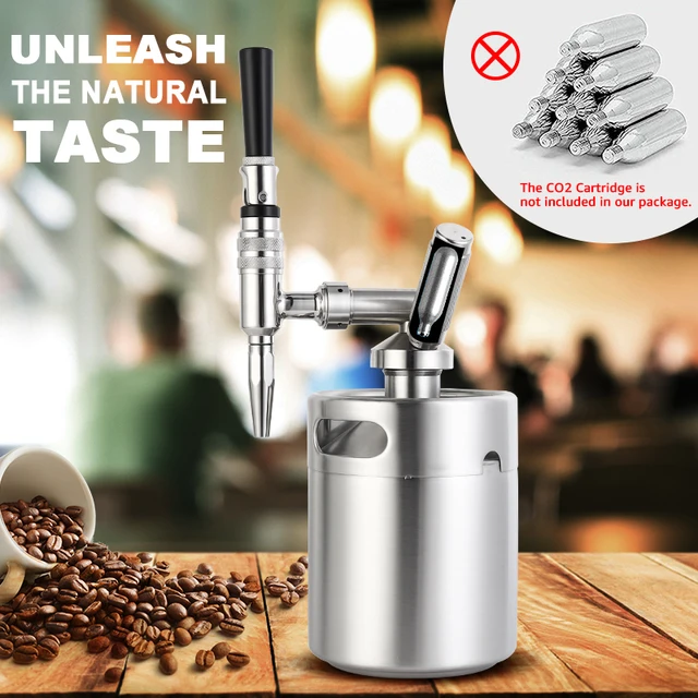 Nitro Cold Brew Kávéfőző 2L Mini Rozsdamentes Acél Hordó Otthoni Sör Készlet Bae/Kávézó/Barkácskávé Szerelmeseinek - Image 6