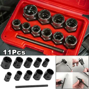

Hot Damaged Lug Nut Bolts Removal Set Screw Extractor Tool Twists Socket Kit Lock Remover PLD