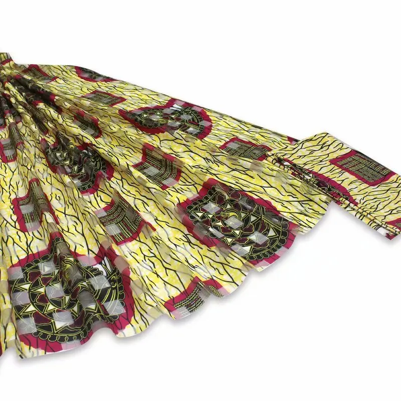 4 ярдов органза соответствующие 2 ярдов лента Материал ткань леди Африканский нигерийский свадебное платье одежды Анкара натуральный шелк с принтом