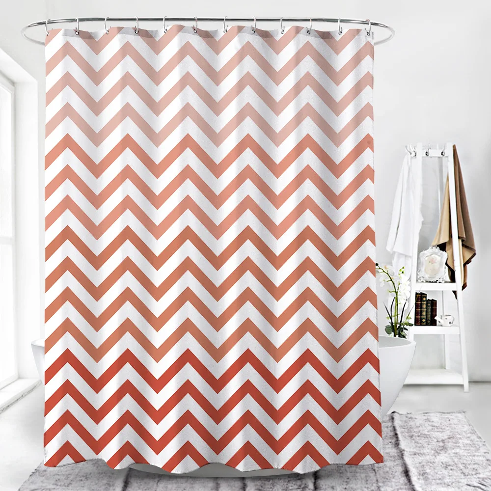 Watercolor Stripes Home Bathroom Shower Curtain Thickened Polyester Fabric Waterproof Shower Curtains Simple and Modern Curtain