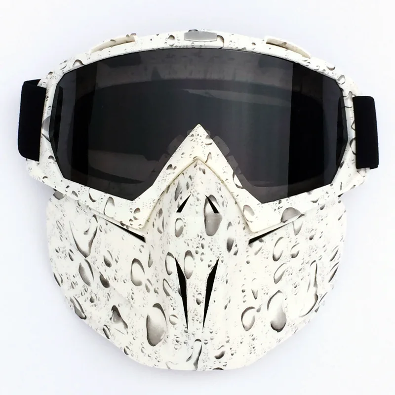 Мотоциклетная маска, ветрозащитные шлемы с открытым лицом, для улицы, защитные шестерни, винтажные шлемы, очки, маска C60 - Цвет: Черный