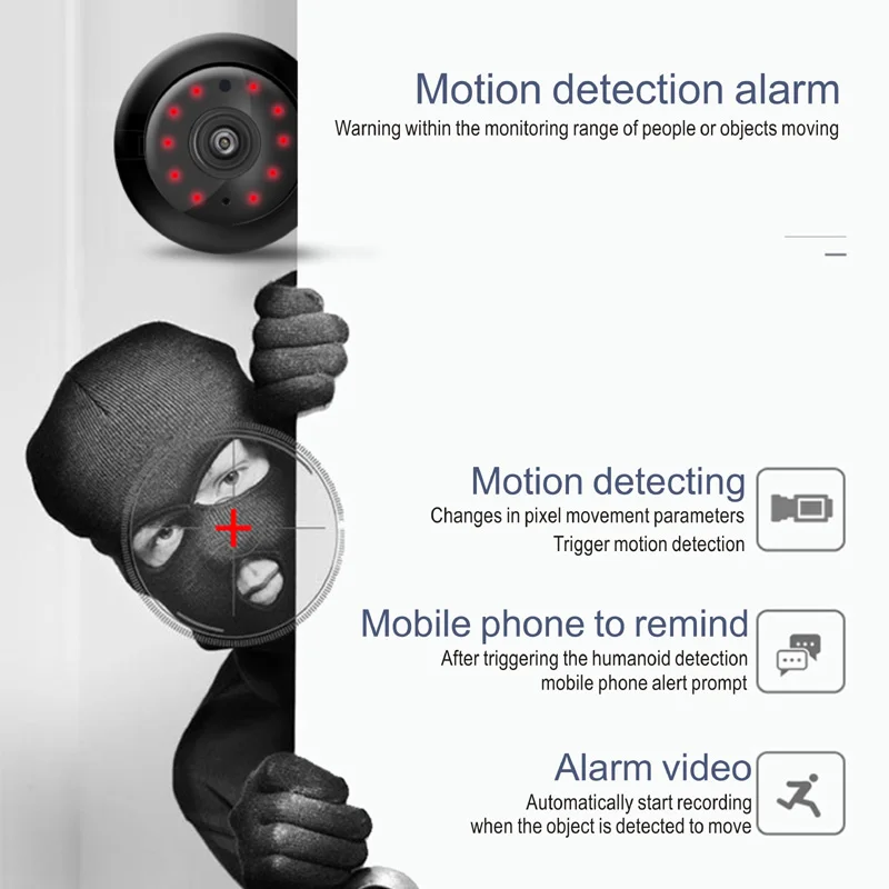 KSLAIC Mini Wifi IP Camera 2.0MP Wireless Small CCTV IR Night Vision Motion Detection Home Security Surveillance Micro Ip Camera