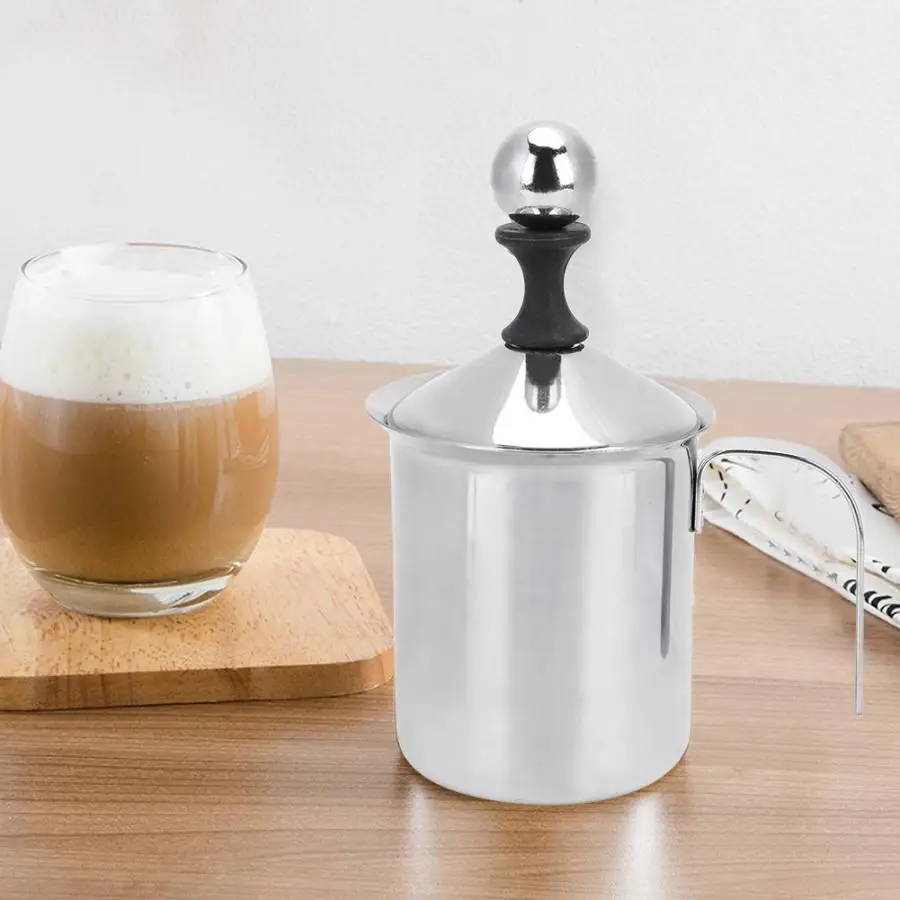 Стиль 400 мл латте Manuale Ugello In Acciaio Inox A Doppia Maglia латте сливки Schiuma di Latte Maglia кофе пенообразователь сливки