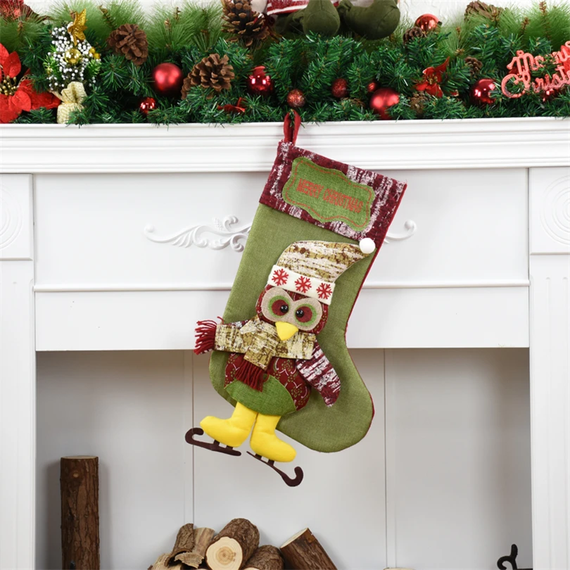 Navidad, Санта Клаус, снеговик, рождественский подарок, рождественские чулки, enfeite de natal, рождественские подарочные сумки для детей, Подарочная сумка для конфет - Цвет: mao tou ying