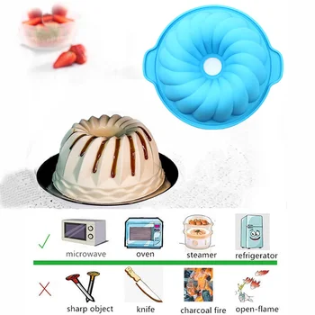 

3D Silicone Cake Pan Mold Kitchen Bakeware Molds For Cake Cookies Fondant Candy Silicone Baking DIY Molds 8-10 Inch
