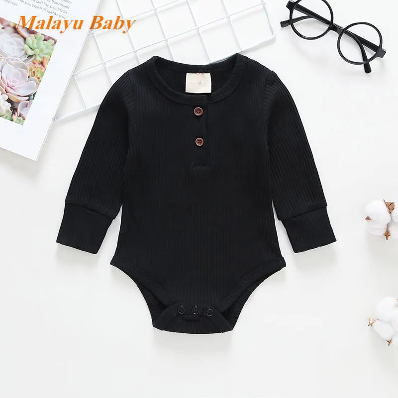 

Baby romper autumn new cotton long-sleeved jumpsuit baby girl clothes solid color O-neck design baby boy romper Infant clothing