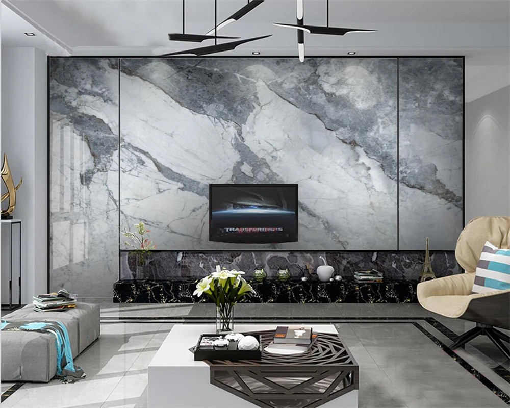 

Customized large wallpaper 3d advanced gray atmosphere stone slab mural living room bedroom marble decorative painting фотообои