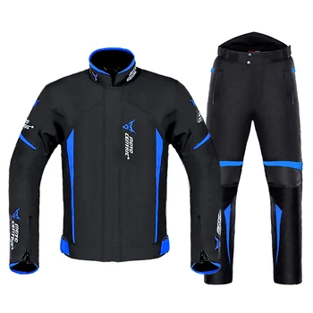

Motorcycle Jacket Man Set Windproof Waterproof Motorbike Motocross Riding Moto Jacket + Pants Suit Body Armor Moto for 4 Season