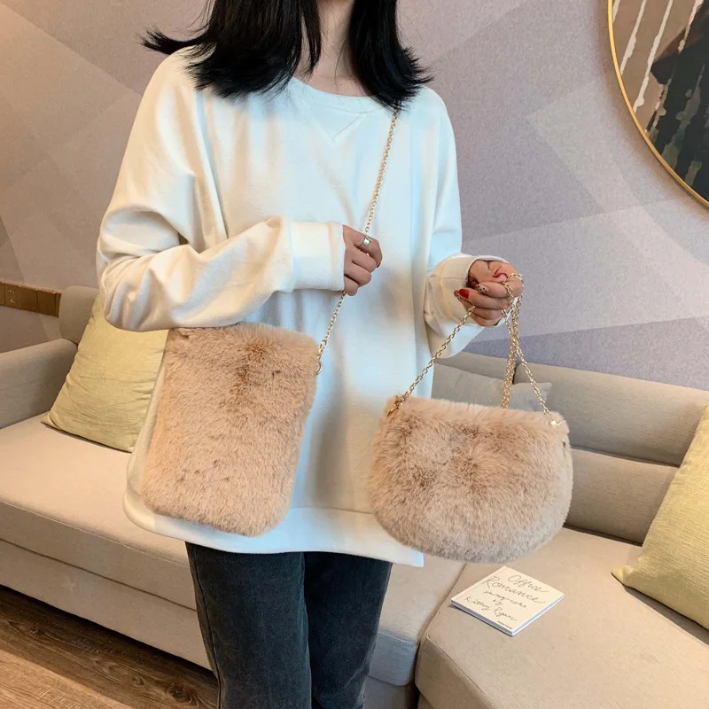 

Small Bag Women's 2020 New Style Autumn And Winter Plush Square Sling Bag Korean-style Versatile Crossbody Bag