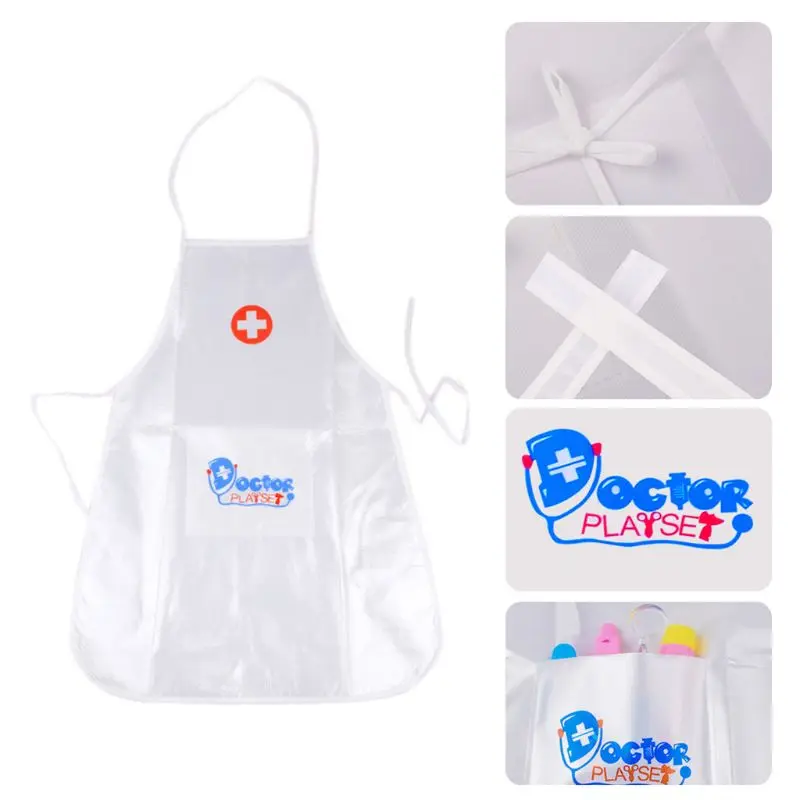Children Kids Doctor Nurse Cosplay Costume Adjustable Apron with Headdress Hat Uniforms Performance Halloween Party Wear cosplay costume