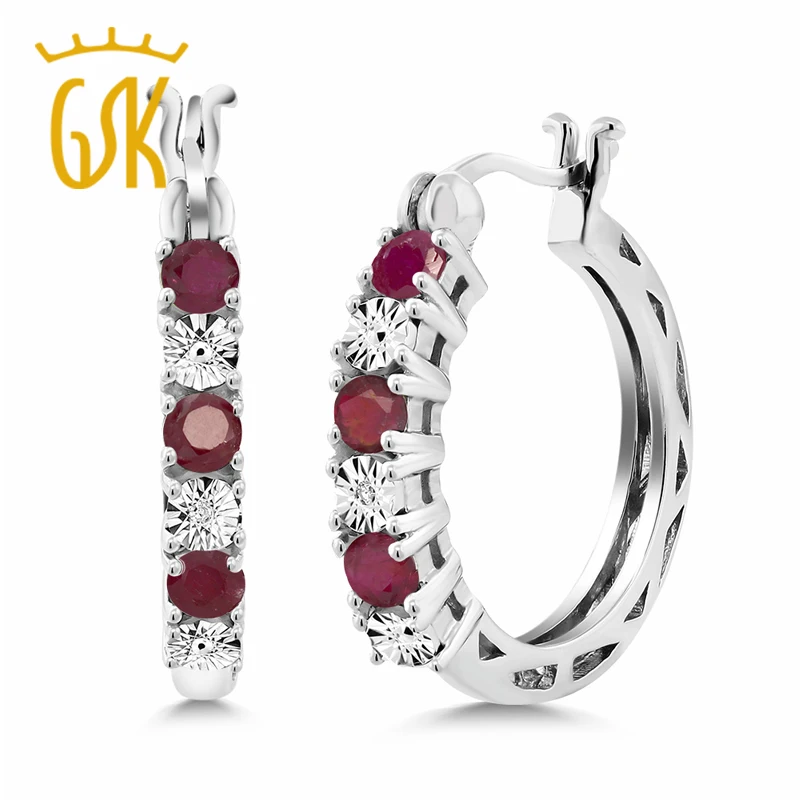 Женские серьги кольца GemStoneKing из стерлингового серебра 925 пробы с жемчугом и белым