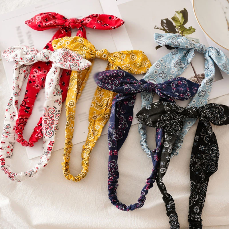 

Women Girls Sweet Hair bands Bohemian Headbands Print Hairbands Vintage Cross Turban Bandage Bandanas HairBands Hair Accessories
