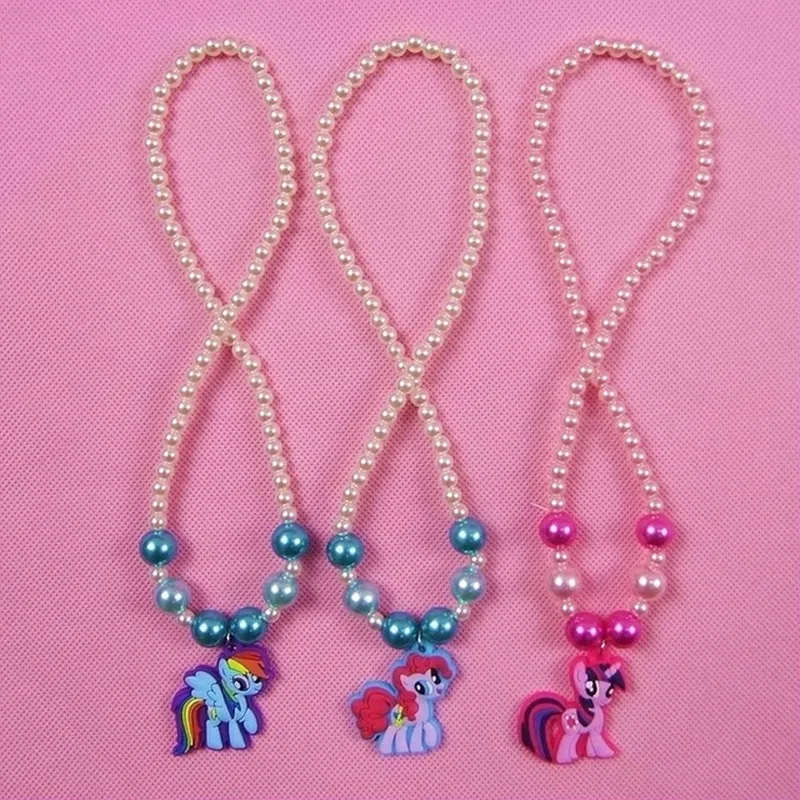 1Pcs-Girls-Cute-Cartoon-My-Little-Horse-Pendant-Necklaces-Kids-Choker-Jewelry-Accessories-Character-Unicorn-Children