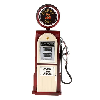 

Classic Plastic Jewelry Case Wind Up Music Box Oiling Machine Model Room Cafe Decor