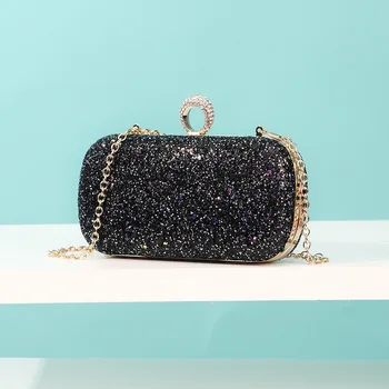 

Omans new personality frosted diamond sequin banquet crossbody dinner Clutch bag
