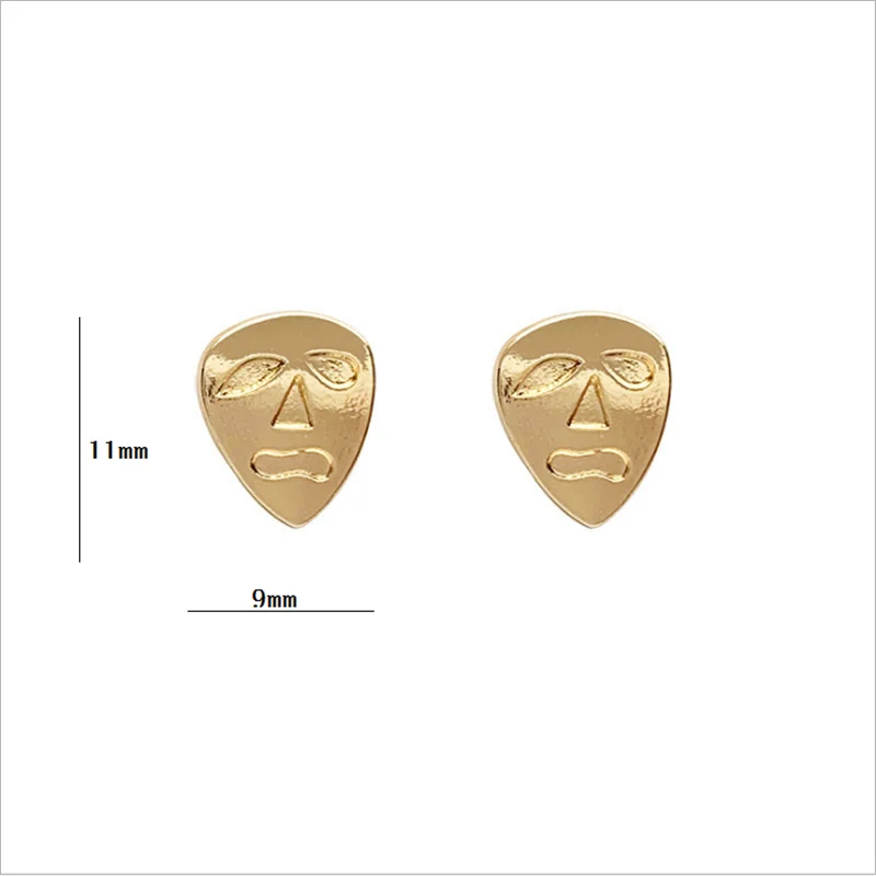 

S925 ear-pin Korean temperament simple fun funny tragedy face earring compact mask earring female