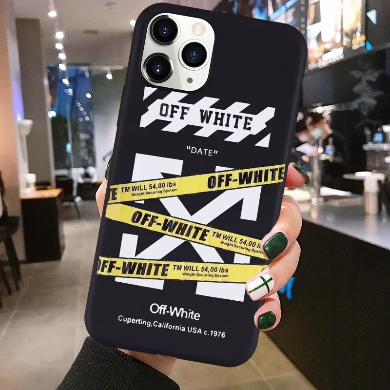 Fashion Stripe Off Street Phone Case Black White Case For Iphone 11 Pro Max X Xr Xs Se Silicone Case For Iphone 6s 7 8 Plus Case Fitted Cases