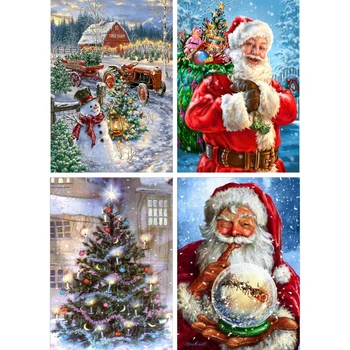 

Christmas Tree Santa Claus 5D Diamond Painting Embroidery Cross Stitch Crystal 449C