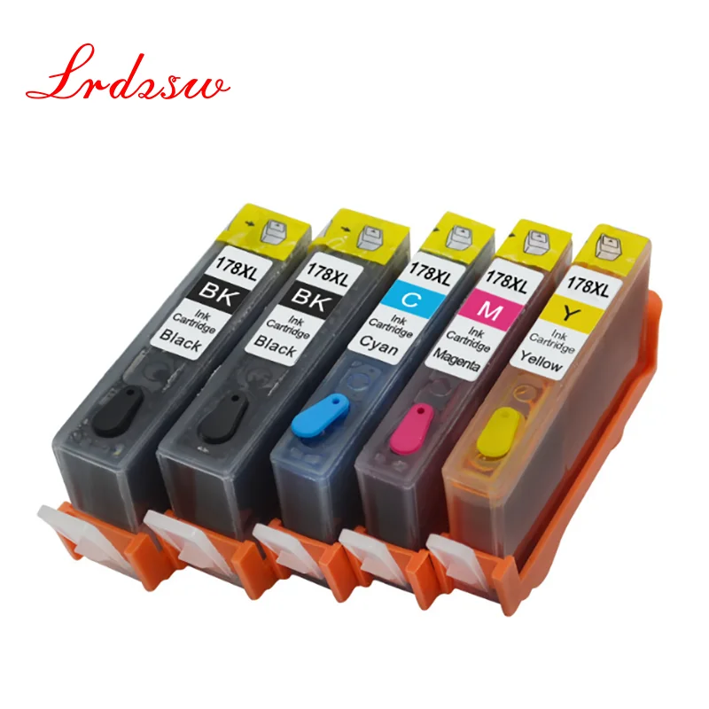 

5PK compatible Ink Cartridge for HP 178 for HP178 178XL Photosmart 5510 5515 6510 7510 B109a B109n B110a Printer
