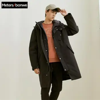 

Metersbonwe Winter Male Mid-length Hooded Padded Parka Outdoor Keep warm Winter Male casual Handsome Windproof Coat