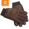 Gants pour homme gants de Sport de plein air pour hommes, mitaines, décontracté, en cuir véritable, chaud, à écran tactile, ST030 ► Photo 1/6