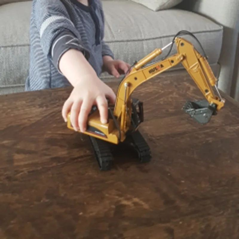 

HUINA 1710 Engineering Digger Truck Model Toys Learning Toys 1:50 Scale Metal Truck for Children Toy Cars Baby Gifts