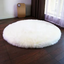 Шерстяной ковер прикроватная тумбочка с утолщенным круглым ковер австралийской овчины меха Спальня ковер круглый ковер