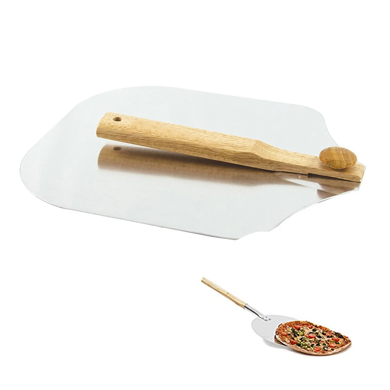 

12inch 30cm Aluminum Pizza Peel Stone Long Wood Handle Folding Baking Paddle Spatula Pastry Tool Oven Kitchen Accessories