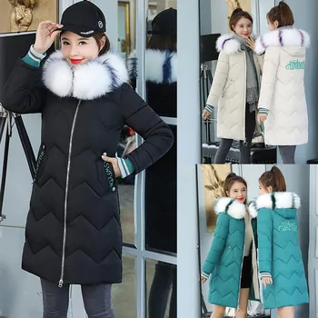 

feitong Long warm thick female jacket winter warm jacket women women's winter jacket wadded down outwear chaqueta mujer coat 8m2