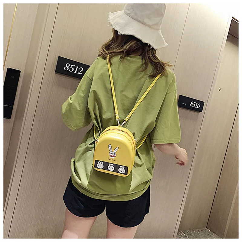 

Backpacks For School Teenagers Girls Cartoon Printing PU Leather Crossbody Bag Women Cute Small Back Pack Multipurpose MM50019