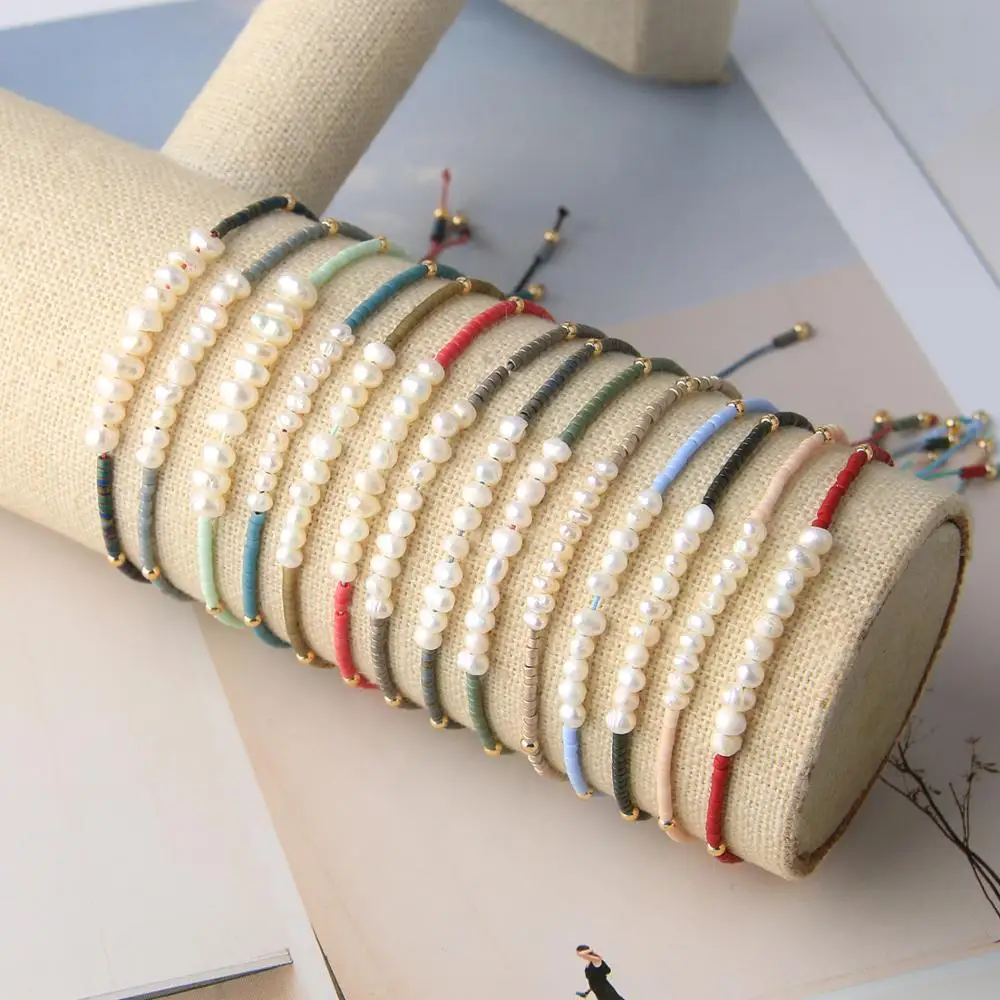 

KELITCH 10PCS Colorful Shell Seed Beaded Bracelets Handwoven Pearl Strand Miyuki Bracelets Charm Women Fashion Jewelry