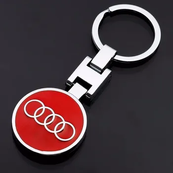 

2020 Double-sided H-button For Audi Automobile Logo Metal Key Button Chian Gifts Waist Key Ring Pendant Car Keychain Women