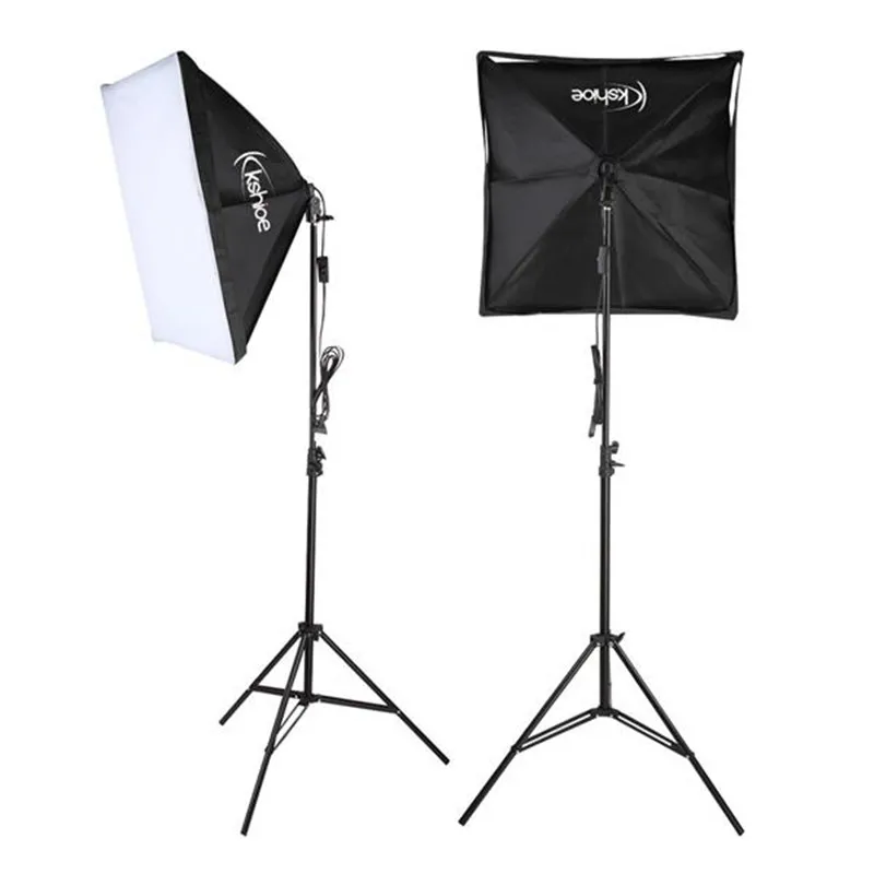 

Professional Photo Studio Kit Photography Lighting 135W Bulb 5070 Single Head Soft Light Box Two Lights Folding Reflector Set